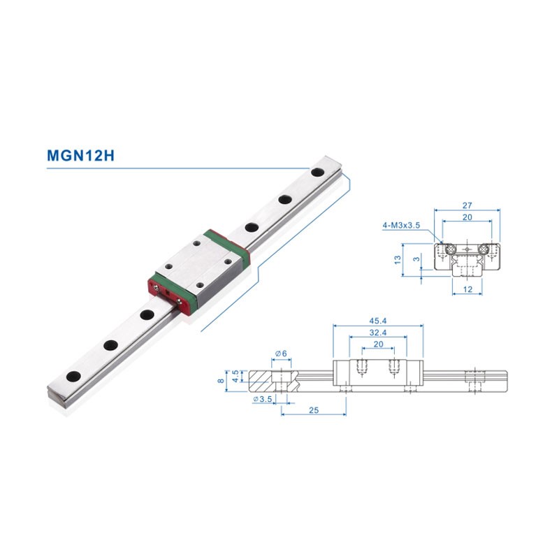 Линейная направляющая 12 мм MG – обзор и цена Linear Rail Mgn12H Set