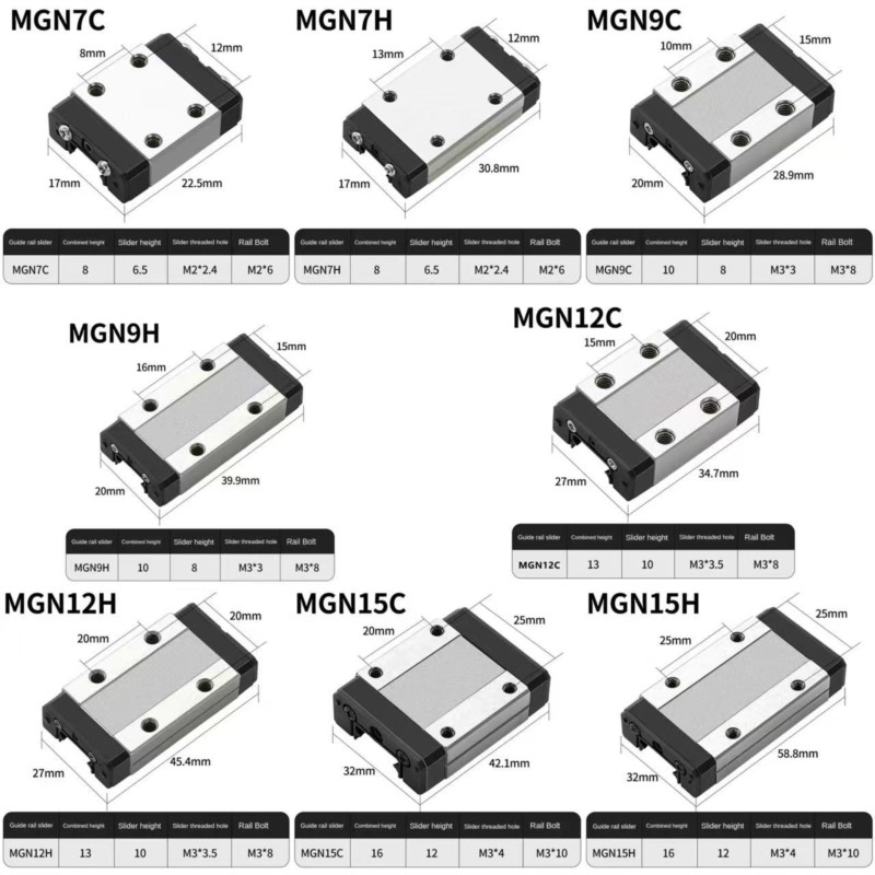 1 шт. MGN7C MGN7H MGN9C MGN9H  – обзор и цена Linear Rail Mgn12H Set